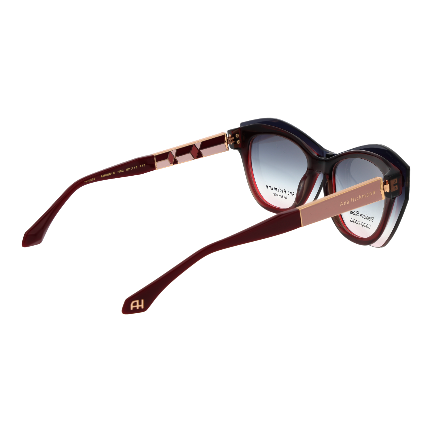 Ana Hickmann Brillenfassung AH6581G H02 52 & Sonnenbrillen Klipp AH6581G H02G 52